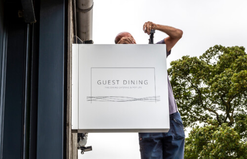 Guest Dining Signage Install 2
