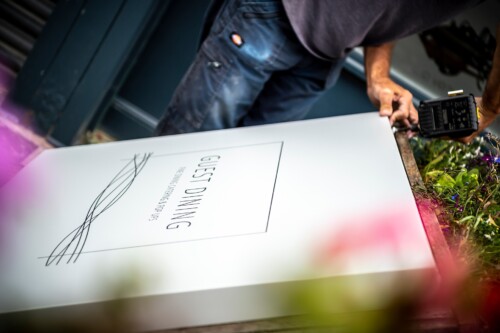 Guest Dining Signage Install 4